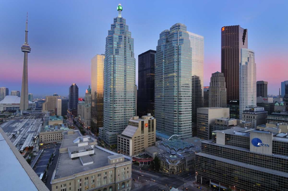 Toronto City at dusk with CN Tower